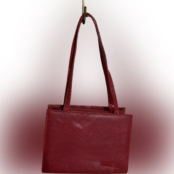 VTG ULTA SMALL FAUX Snake BAG PURSE Red Black mini clutchwallet embossed leather - Picture 2 of 7